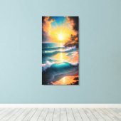 Tropisch strand canvas wandkunst afdruk (Insitu (Houten vloer))