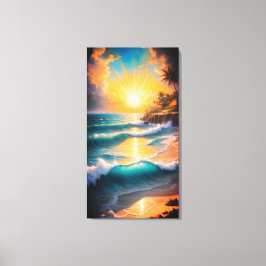 Tropisch strand canvas wandkunst afdruk