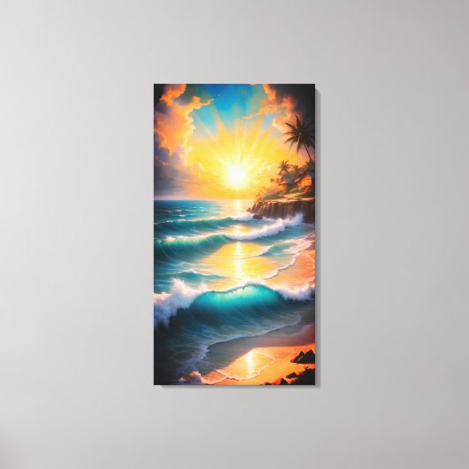 Tropisch strand canvas wandkunst afdruk (Voorkant)