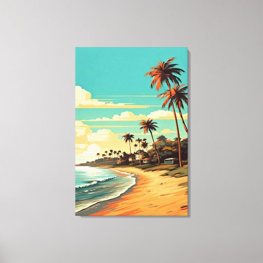 Tropisch strand canvasprint canvas afdruk (Voorkant)