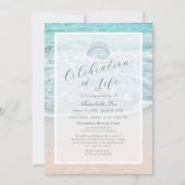 Tropisch strand Celebration of Life Funeral Kaart (Voorkant)