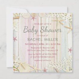 Tropisch strand Chic Modern Seashell Baby shower Kaart