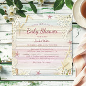 Tropisch strand Chic Modern Seashell Baby shower Kaart