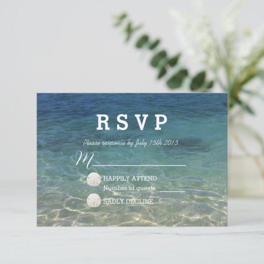 Tropisch strand Destination Summer Wedding RSVP (Staand voorkant)