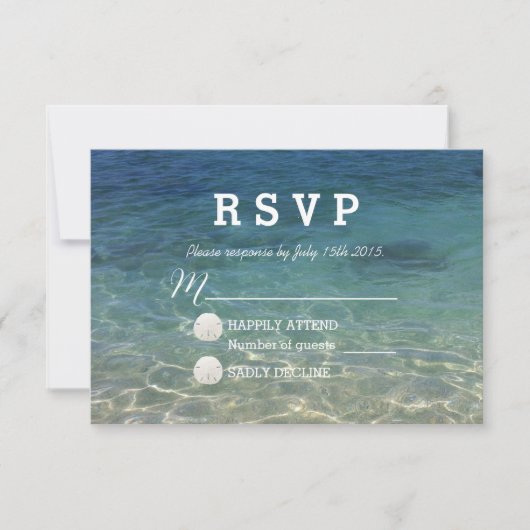 Tropisch strand Destination Summer Wedding RSVP Kaartje (Voorkant)