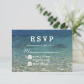 Tropisch strand Destination Summer Wedding RSVP Kaartje (Staand voorkant)