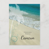 Tropisch strand Destination Wedding Aankondigingskaart (Voorkant)
