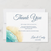 Tropisch strand Destination Wedding Bedankkaart (Achterkant)