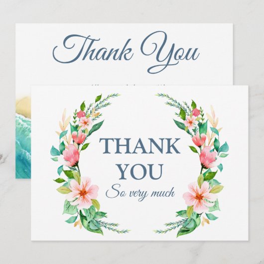 Tropisch strand Destination Wedding Bedankkaart (Voorkant / Achterkant)