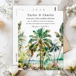 Tropisch strand Destination Wedding Briefkaart