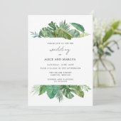 Tropisch strand Destination Wedding Kaart (Staand voorkant)