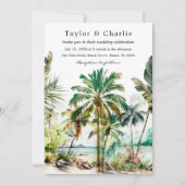 Tropisch strand Destination Wedding Kaart (Voorkant)