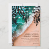 Tropisch strand Destination Wedding Kaart (Voorkant)