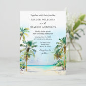 Tropisch strand Destination Wedding Kaart (Staand voorkant)