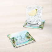 Tropisch strand Destination Wedding Kartonnen Onderzetters (Insitu)