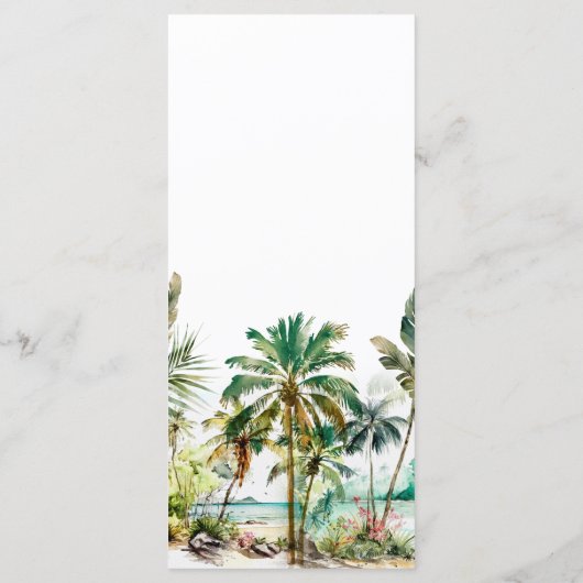 Tropisch strand Destination Wedding Menu (Achterkant)