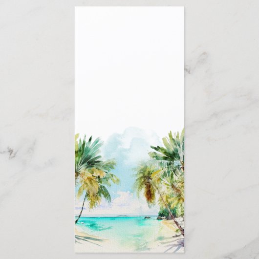 Tropisch strand Destination Wedding Menu (Achterkant)