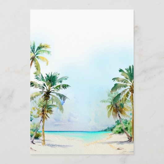 Tropisch strand Destination Wedding Menu (Achterkant)