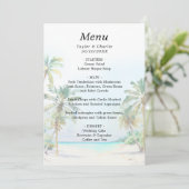 Tropisch strand Destination Wedding Menu (Staand voorkant)
