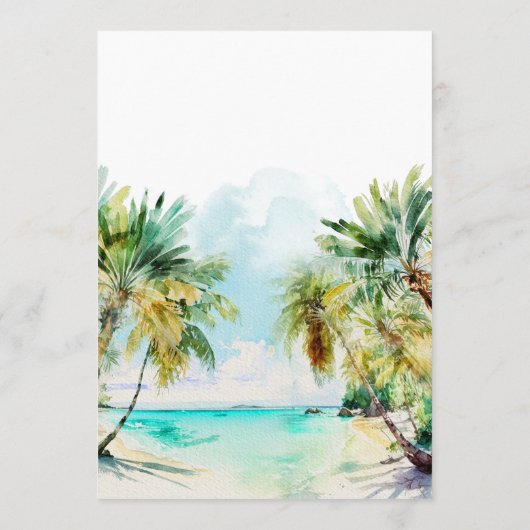 Tropisch strand Destination Wedding Menu (Achterkant)