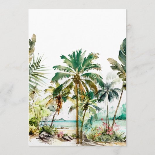 Tropisch strand Destination Wedding Menu (Achterkant)