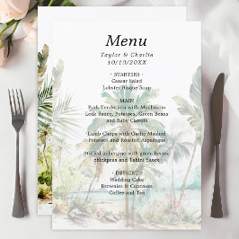 Tropisch strand Destination Wedding Menu