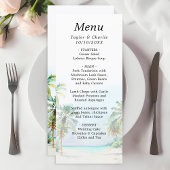 Tropisch strand Destination Wedding Menu