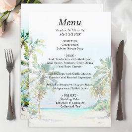Tropisch strand Destination Wedding Menu