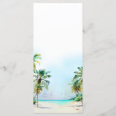 Tropisch strand Destination Wedding Menu (Achterkant)