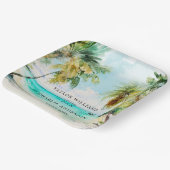 Tropisch strand Destination Wedding Papieren Bordje (Gebogen)