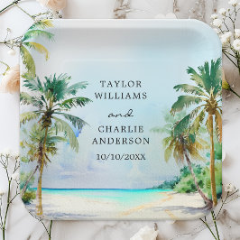 Tropisch strand Destination Wedding Papieren Bordje