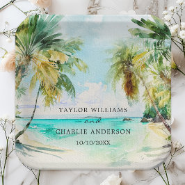 Tropisch strand Destination Wedding Papieren Bordje