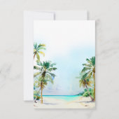 Tropisch strand Destination Wedding RSVP Kaartje (Achterkant)