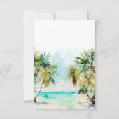 Tropisch strand Destination Wedding RSVP Kaartje (Achterkant)
