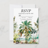 Tropisch strand Destination Wedding RSVP Kaartje (Voorkant)