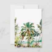 Tropisch strand Destination Wedding RSVP Kaartje (Achterkant)