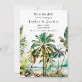 Tropisch strand Destination Wedding Save The Date (Voorkant)