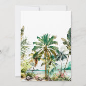 Tropisch strand Destination Wedding Save The Date (Achterkant)
