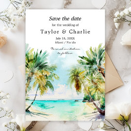Tropisch strand Destination Wedding Save The Date