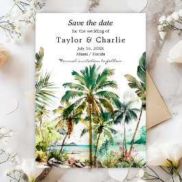 Tropisch strand Destination Wedding Save The Date
