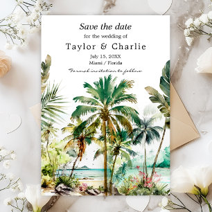 Tropisch strand Destination Wedding Save The Date