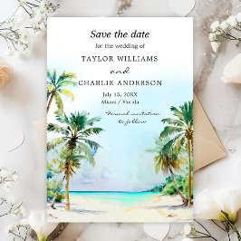Tropisch strand Destination Wedding Save The Date