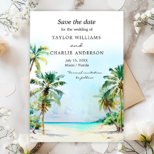 Tropisch strand Destination Wedding Save The Date