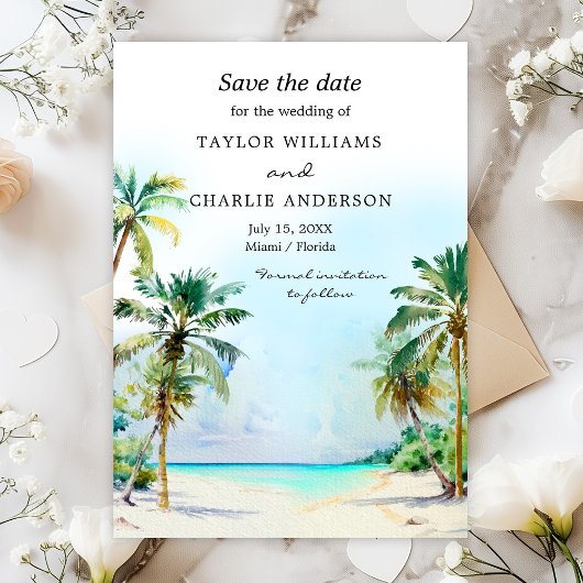 Tropisch strand Destination Wedding Save The Date