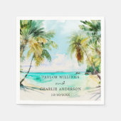 Tropisch strand Destination Wedding Servet (Voorkant)