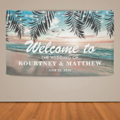 Tropisch strand Destination Wedding Spandoek