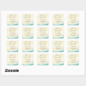 Tropisch strand Destination Wedding Vierkante Sticker (Vel)