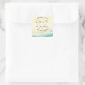 Tropisch strand Destination Wedding Vierkante Sticker (Tas)