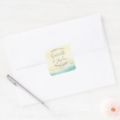 Tropisch strand Destination Wedding Vierkante Sticker (Envelop)