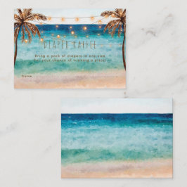 tropisch strand Diaper Raffle-kaart Informatiekaartje